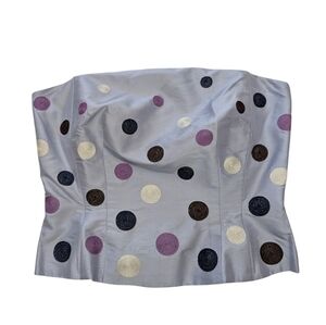 Finity Y2K Lavender Silk, Zip Up Corset Top W/ Embroidered Circles. Size 4